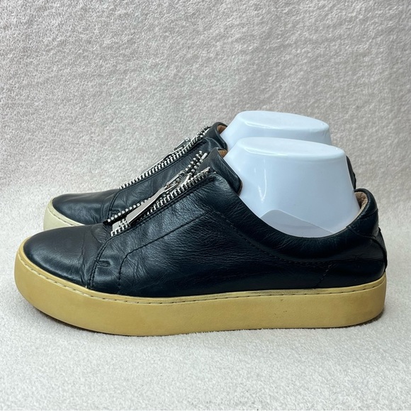 Frye Leather Zipper Lena Sneakers-Black-Women’s 7-Preppy-Casual-Classic-Designer - Picture 5 of 13